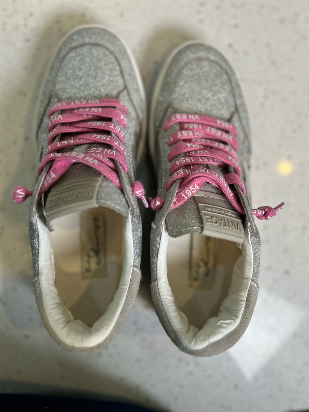 VINTAGE HAVANA Silver Checkered Harlow SNEAKERS Size 7 - Picture 9 of 9